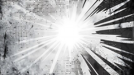 white pop art background with black grunge halftone texture © Raffaza