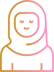 Islamic Woman Vector Icon