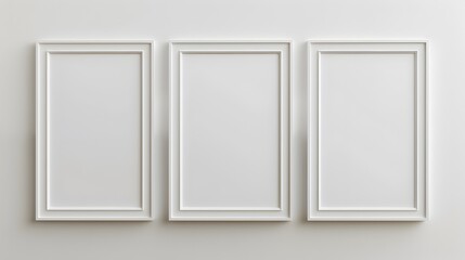 Fototapeta premium Minimalist Modern White Glossy Frame for Contemporary Interior Decor