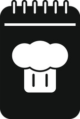Black chef cookbook notepad representing cooking recipes and cuisine