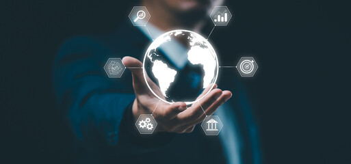 CSR abbreviation: Modern technology concept. Business, technology, internet, and network concept.