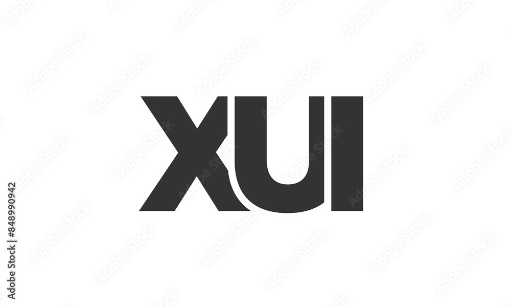 Fototapete XUI logo design template with strong and modern bold text. Initial based vector logotype featuring simple and minimal typography. Trendy company identity.