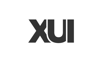 XUI logo design template with strong and modern bold text. Initial based vector logotype featuring simple and minimal typography. Trendy company identity.