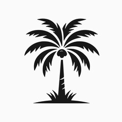 palm tree silhouette logo icon vector illustration isolated