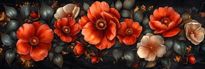 Fototapeta premium Elegant abstract flower background banner 