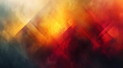 An abstract background featuring rhombuses arranged in a windmill pattern, vibrant hues of red and yellow, hd quality, digital art, high contrast, geometric design, modern aesthetic.