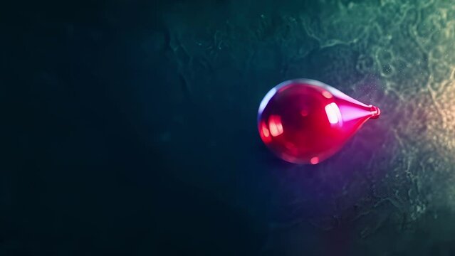 A lone red bubble floating against a dark background symbolizing the risk and volatility associated with investing in digital currency.
