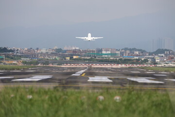 Taking off.