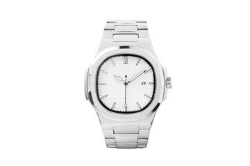 Luxury watch isolated on white background. With clipping path for artwork or design. Black and white.