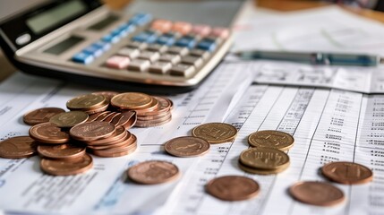A family budget planner on a table, with expenses rising sharply while income remains stagnant, symbolizing the struggle of households to cope with the increasing cost of living.