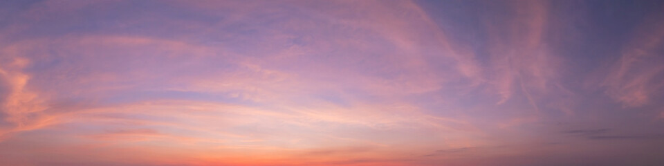 Dramatic panorama sky with cloud on twilight time.