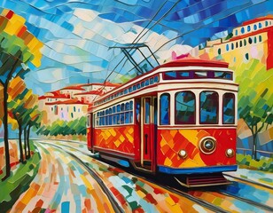 Obraz premium Red Tram