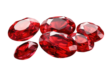 The Scarlet Sprinkling: A Whimsical Display of Red Diamonds on a Clear PNG or White Background.