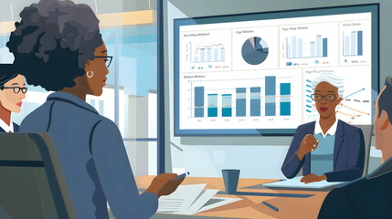 Business Presentation Data Analysis Corporate Meeting Strategy Discussion Chart Report