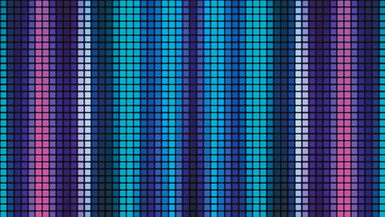 Colorful mosaic background. Abstract colored LED squares. Technology digital square multicolored background. Bright pixel grid background. Vector illustration.