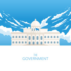 the government building with blue sky background