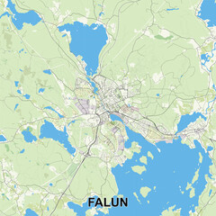 Falun, Sweden map poster art