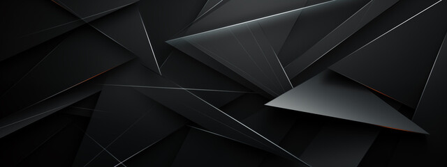 Abstract black background with geometric shapes and lines, perfect for modern design projects or digital marketing materials