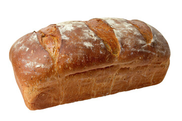 A freshly baked loaf of bread with a crispy crust and soft interior.