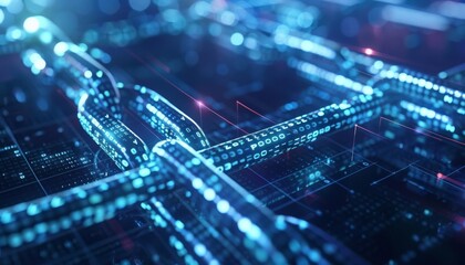 Encrypted data being transferred securely across a digital network