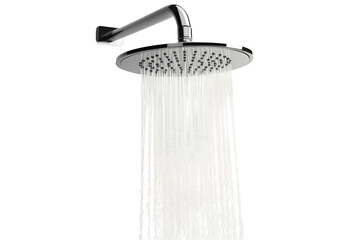 The Dancing Rain: A Shower Head in Motion on a Clear PNG or White Background.