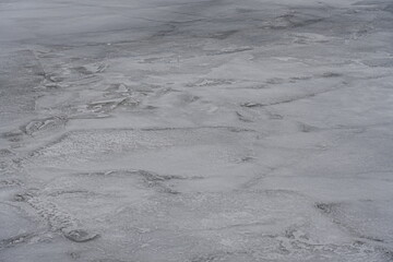 Ice of lake in Goczalkowice town at Silesian district in Poland