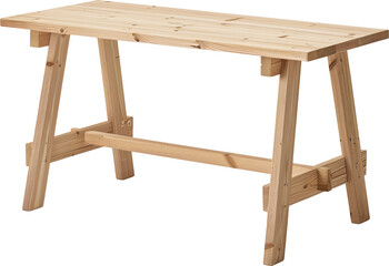 Scandinavian-style or Nordic Style desk isolated on white background, minimalist and stylish furniture