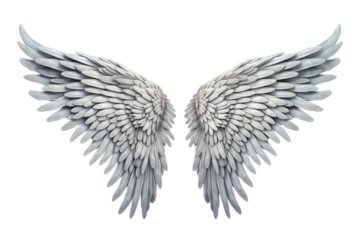 Ethereal Wings of Serenity on a Clear PNG or White Background.