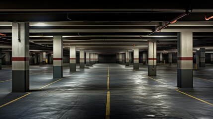 Empty underground parking	