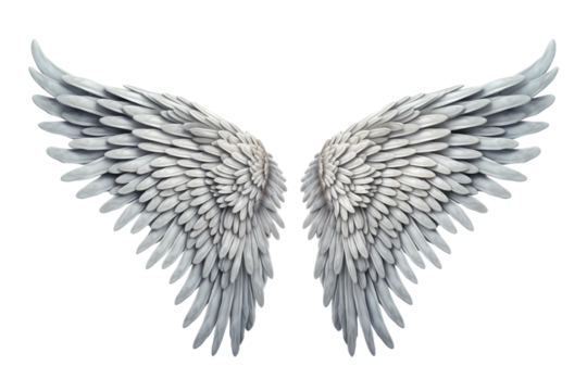 Ethereal Wings of Serenity on a Clear PNG or White Background.