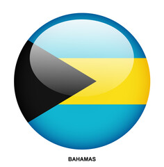 BAHAMAS flag button on white background