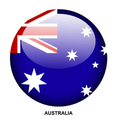 AUSTRALIA flag button on white background