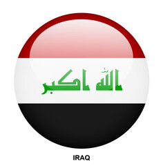 IRAQ flag button on white background