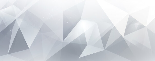 Fototapeta premium Abstract background for an innovation program proposal with combination of white and light grey colour in geometrical design