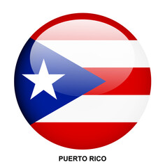PUERTO RICO flag button on white background