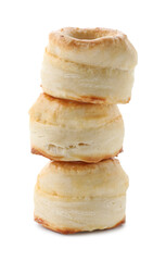 Delicious fresh puff pastry isolated on white