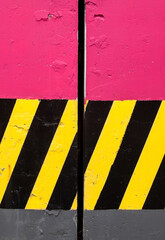 Fototapeta premium Concrete columns with safety stripes.
