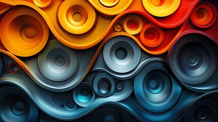 Layered ellipses creating a sense of motion, vibrant colors, hd quality, digital art, high contrast, geometric design, modern aesthetic, dynamic composition, artistic abstraction, intricate details 