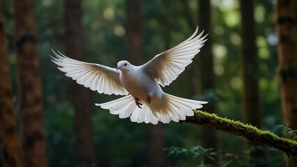 Obraz premium White Dove Pigeon In Flight