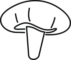 Simple line drawing of a shiitake mushroom, ideal for representing cooking or healthy eating