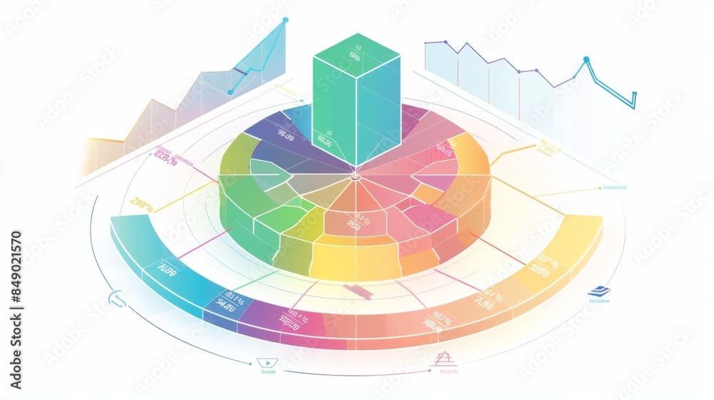 Aufkleber A radar chart comparing financial performance metrics across multiple categories, with each axis representing a different parameter.