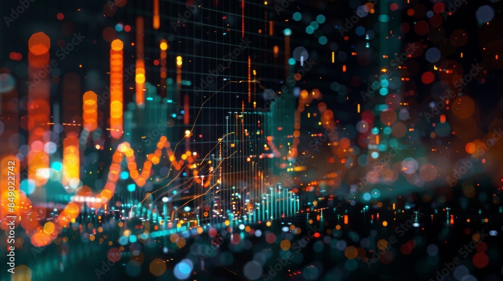 Poster A scatter plot graph depicting the correlation between two financial variables, with data points forming a clear pattern.