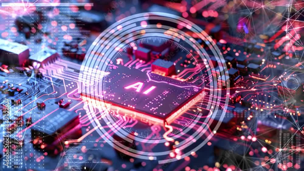 Poster generic computer motherboard driven by an artificial intelligence processor