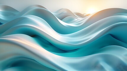 Obraz premium Pastel-colored ellipses for a soothing effect, light blue and mint green hues, hd quality, digital rendering, smooth blending, geometric precision, modern design, artistic composition