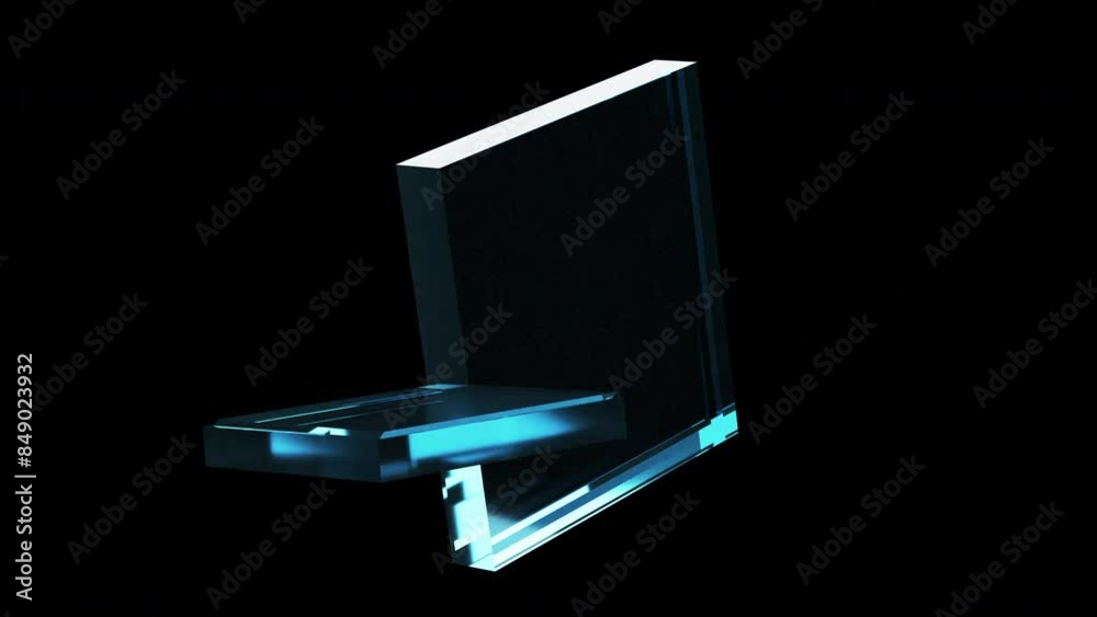 Wall mural glass geometric square shapes rotation. looping 3d animation abstract background
