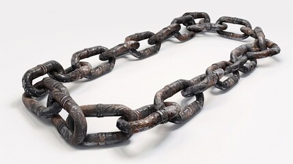 Obraz premium 3D cartoon image of broken chains and shackles symbolizing the abolition of the slave trade, white background