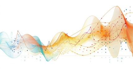 A timeline graph showing projected financial forecasts, with trend lines indicating expected future performance.