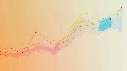 A timeline graph showing projected financial forecasts, with trend lines indicating expected future performance.