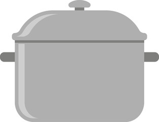 Stainless steel pot icon. Cooking pot. Vector illustration.