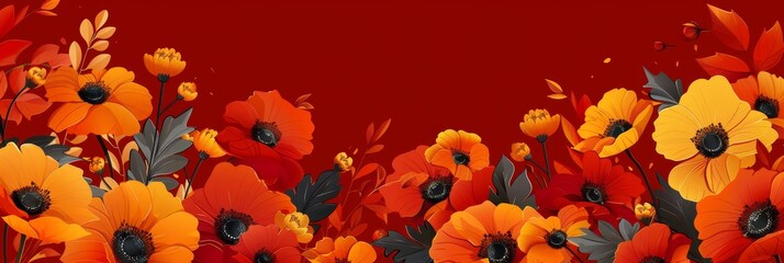 Fototapeta premium Elegant abstract flower background banner 